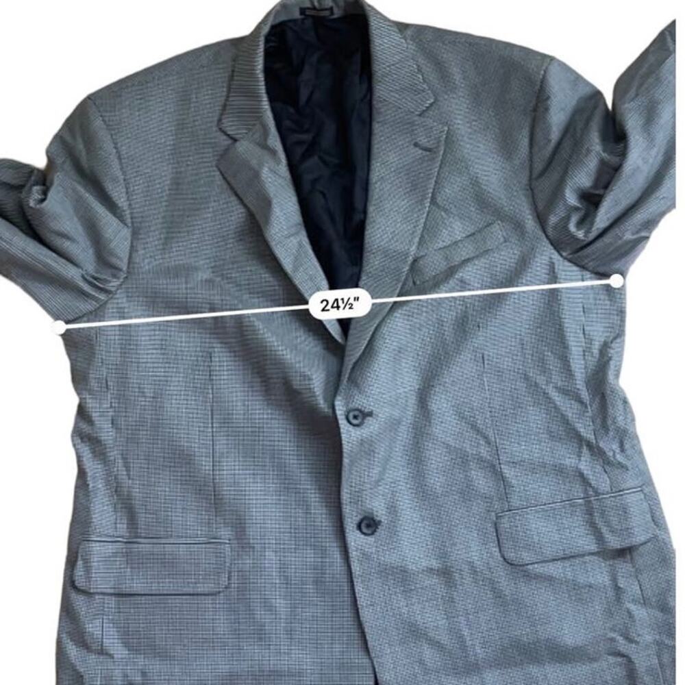 Stafford Vintage Men’s Houndstooth Suit Blazer Jacket Size 48R Wool Blend Pocket - Picture 3 of 11